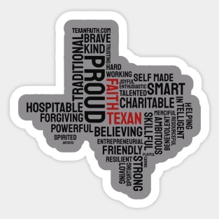 word cloud Faith texan Sticker